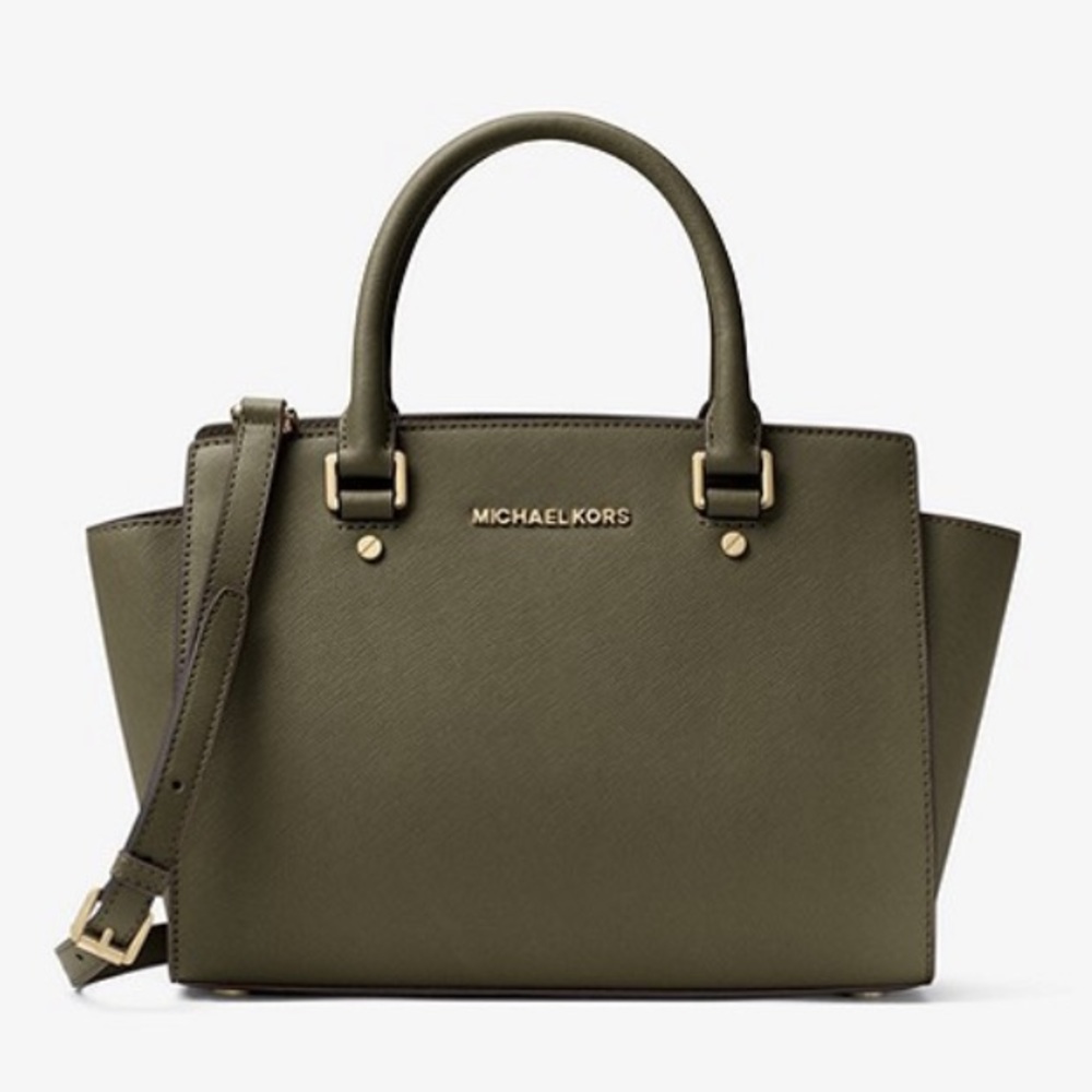 Michael Kors Olive Selma Saffiano Satchel